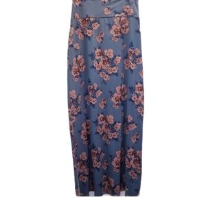 Agnes and Dora Women's Size Small Maxi Skirt Dress Blossom Blues Light Blue Pink